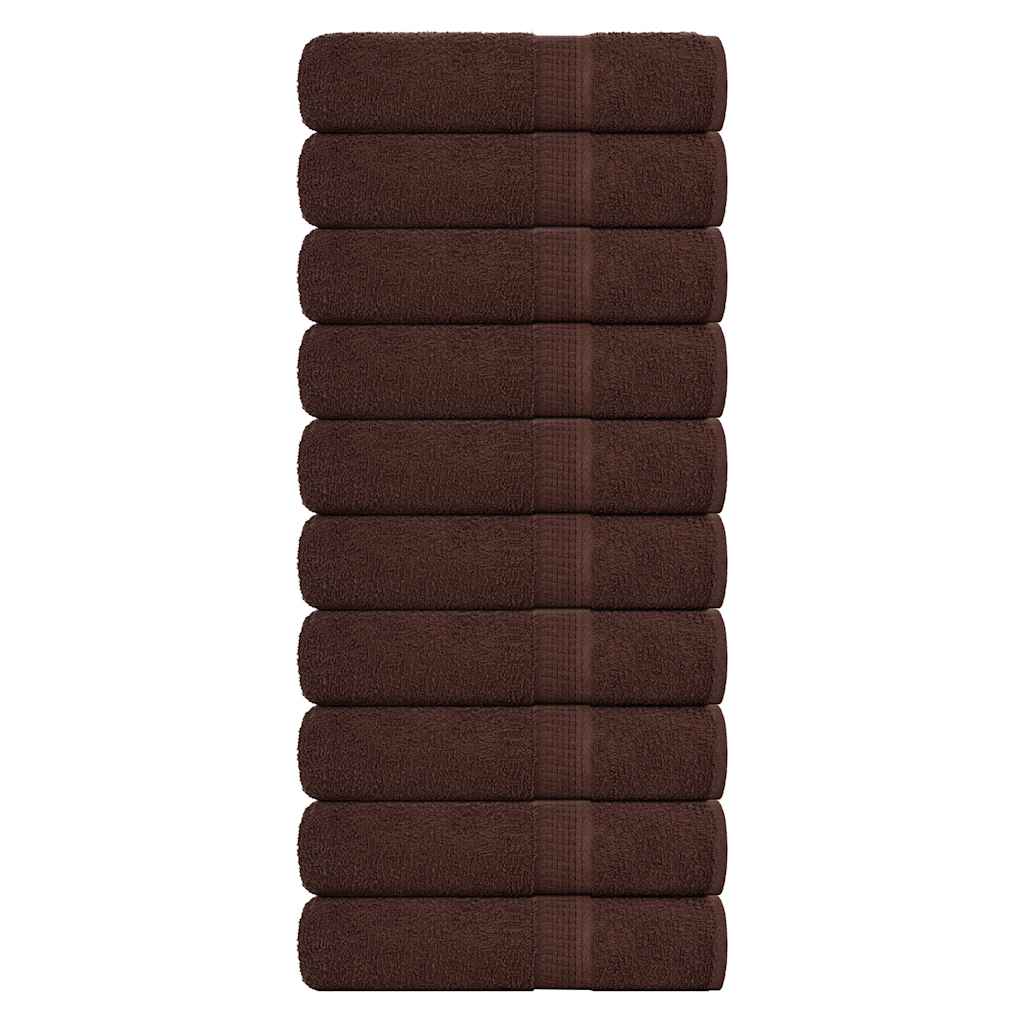 Vidaxl handdoeken 10 st 50x100 cm 360 g m² 100% katoen bruin