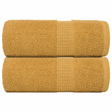 Vidaxl washandjes 2 stuks frogn goud 30x30 cm 100% katoen