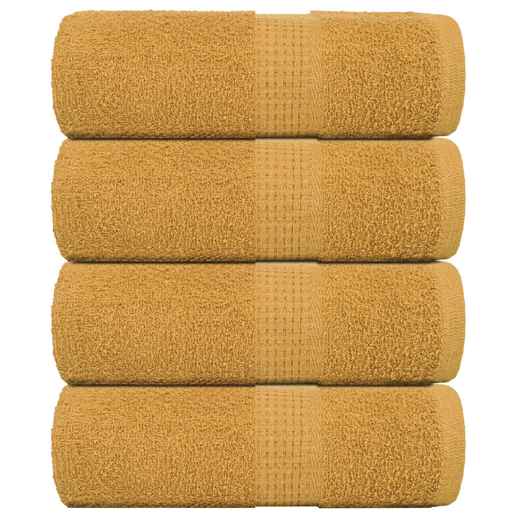 Vidaxl washandjes 4 stuks frogn goud 30x30 cm 100% katoen