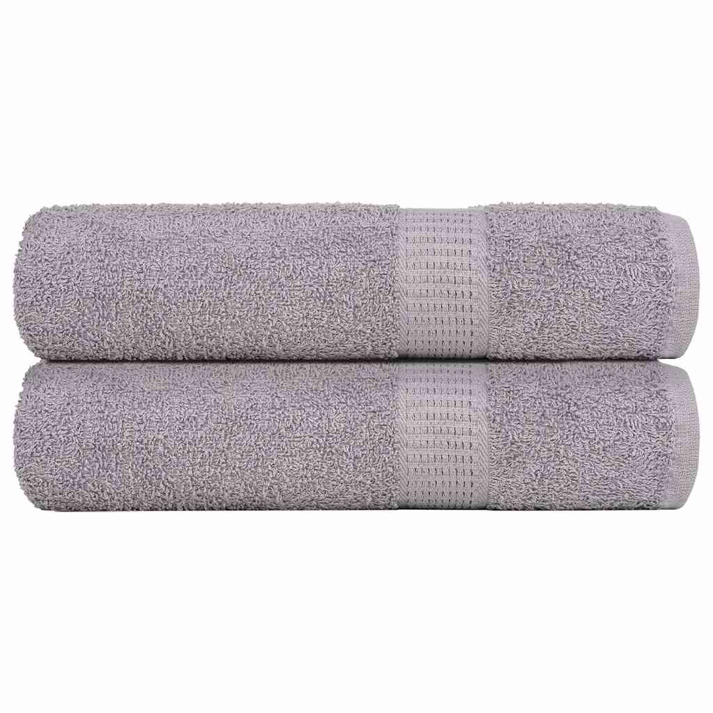 Vidaxl douchehanddoeken 2 st 70x140 cm 360 g m² 100% katoen grijs