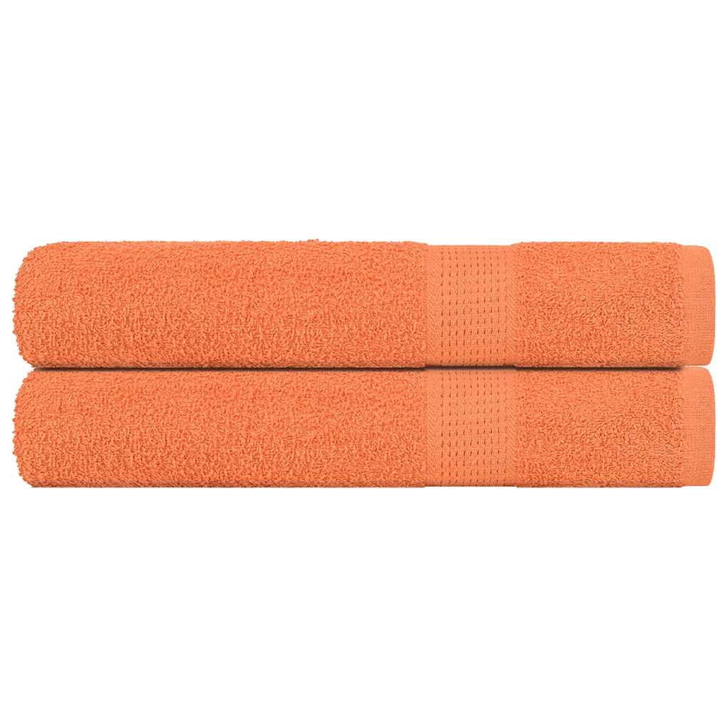 Vidaxl handdoeken 2 st 100x200 cm 360 g m² 100% katoen oranje