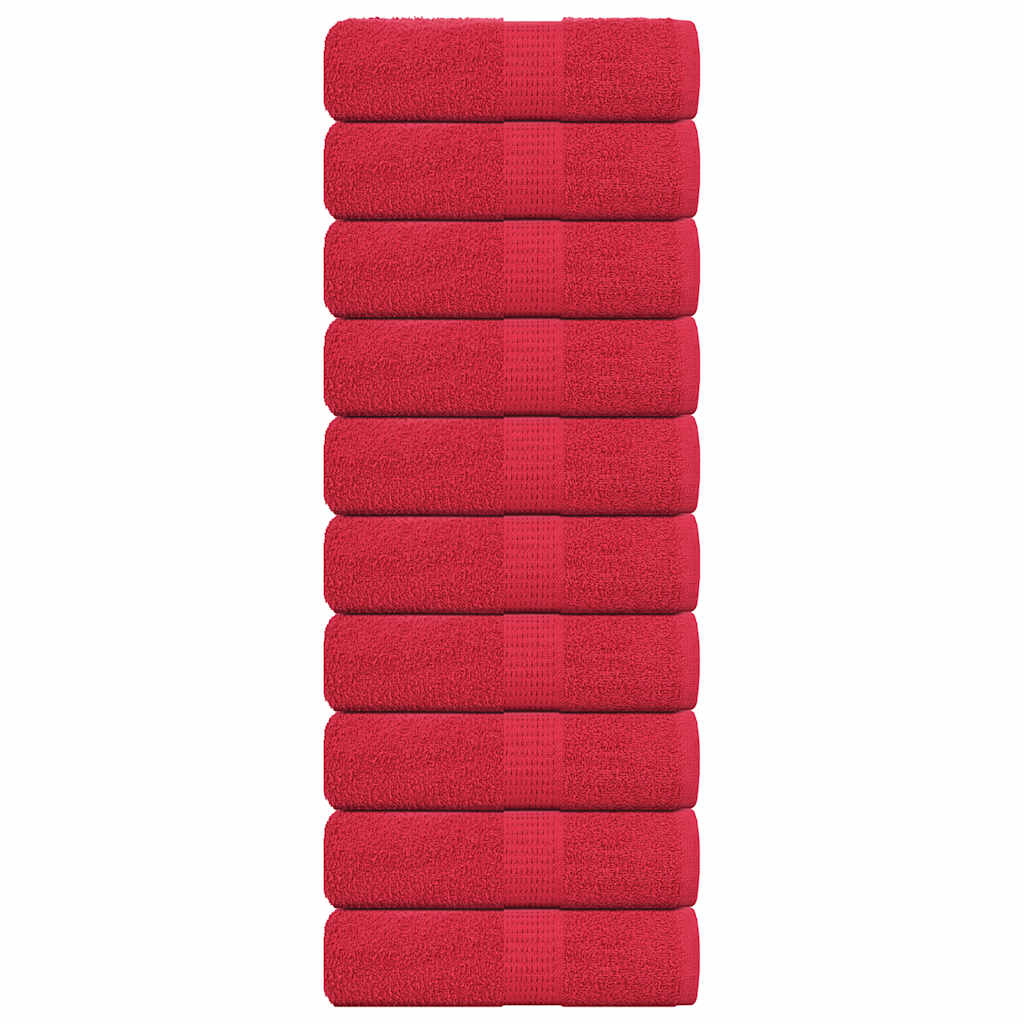 Vidaxl washandjes 10 stuks frogn rood 30x30 cm 100% katoen