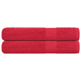 Vidaxl handdoeken 2 st 100x200 cm 360 g m² 100% katoen rood