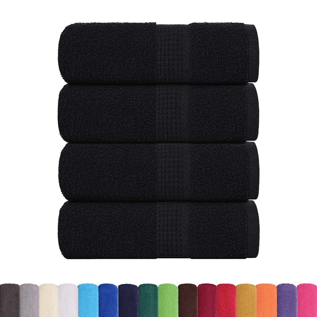 Vidaxl washandjes 4 stuks frogn zwart 30x30 cm 100% katoen