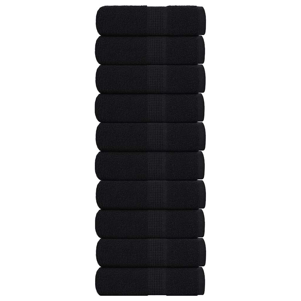 Vidaxl washandjes 10 stuks frogn zwart 30x30 cm 100% katoen