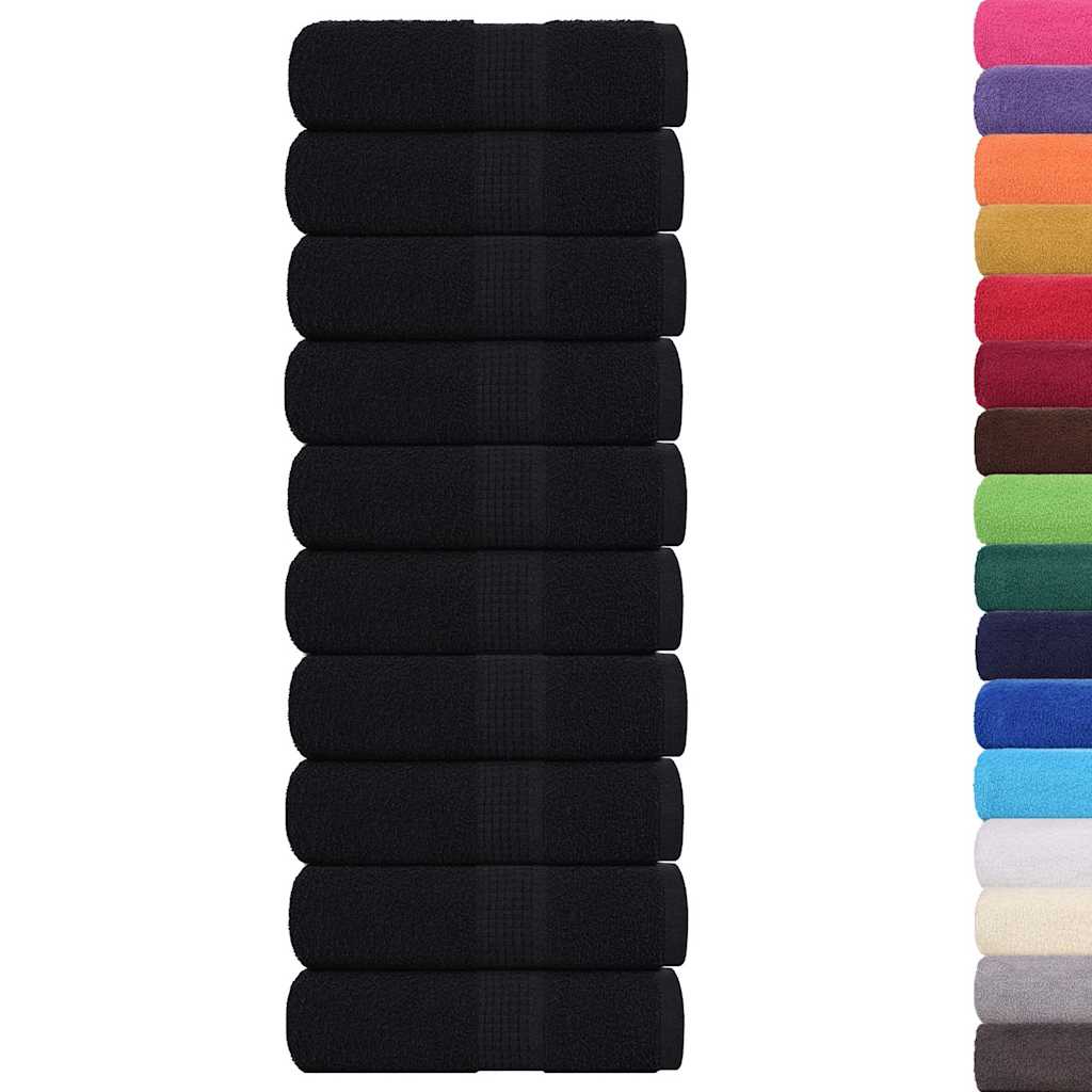 Vidaxl washandjes 10 stuks frogn zwart 30x30 cm 100% katoen