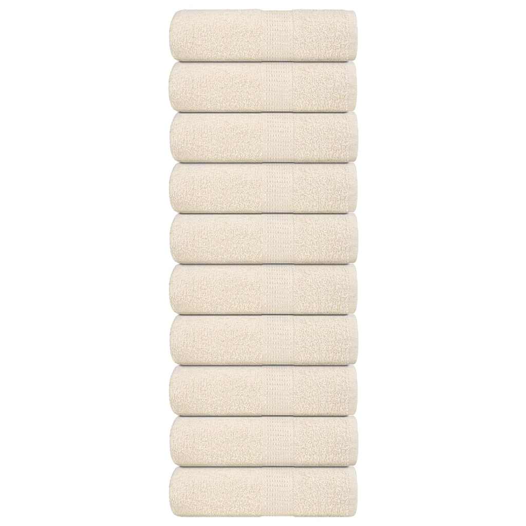 Vidaxl washandjes 10 stuks frogn crème 30x30 cm 100% katoen