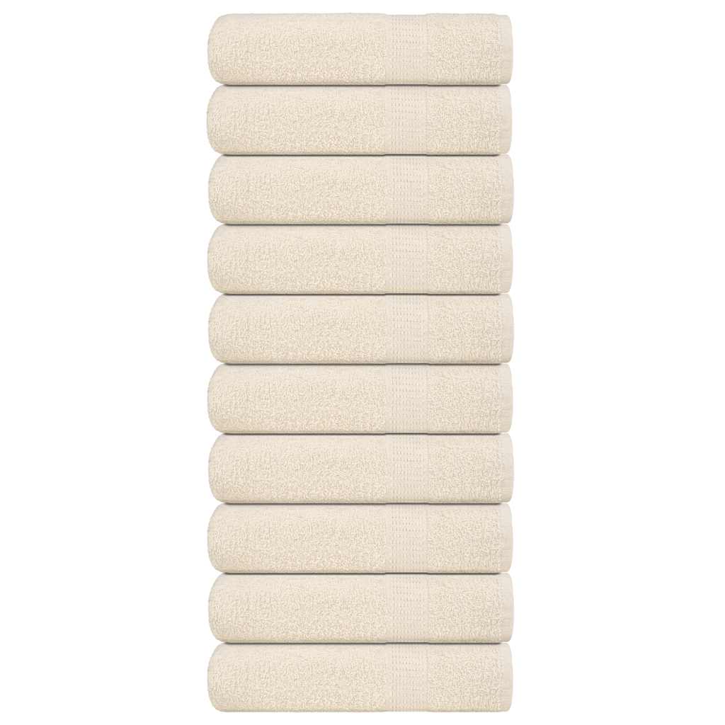 Vidaxl douchehanddoeken 10 st 70x140 cm 360 g m² 100% katoen crème