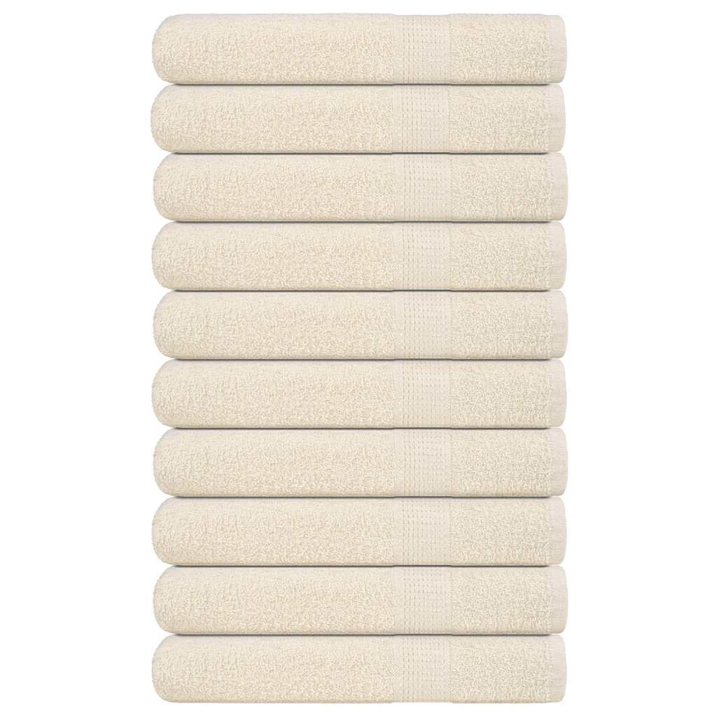 Vidaxl handdoeken 10 st 100x200 cm 360 g m² 100% katoen crèmekleurig