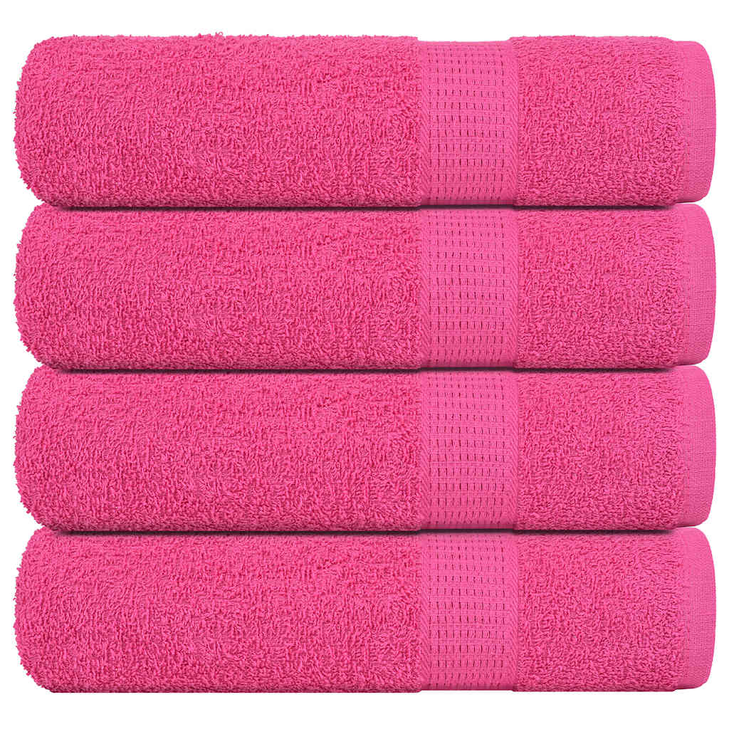 Vidaxl douchehanddoeken 4 st 70x140 cm 360 g m² 100% katoen roze
