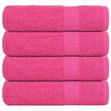 Vidaxl douchehanddoeken 4 st 70x140 cm 360 g m² 100% katoen roze