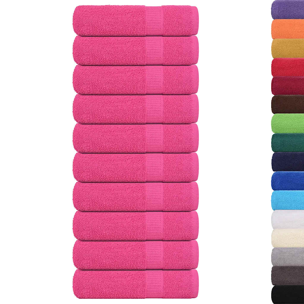 Vidaxl douchehanddoeken 10 st 70x140 cm 360 g m² 100% katoen roze