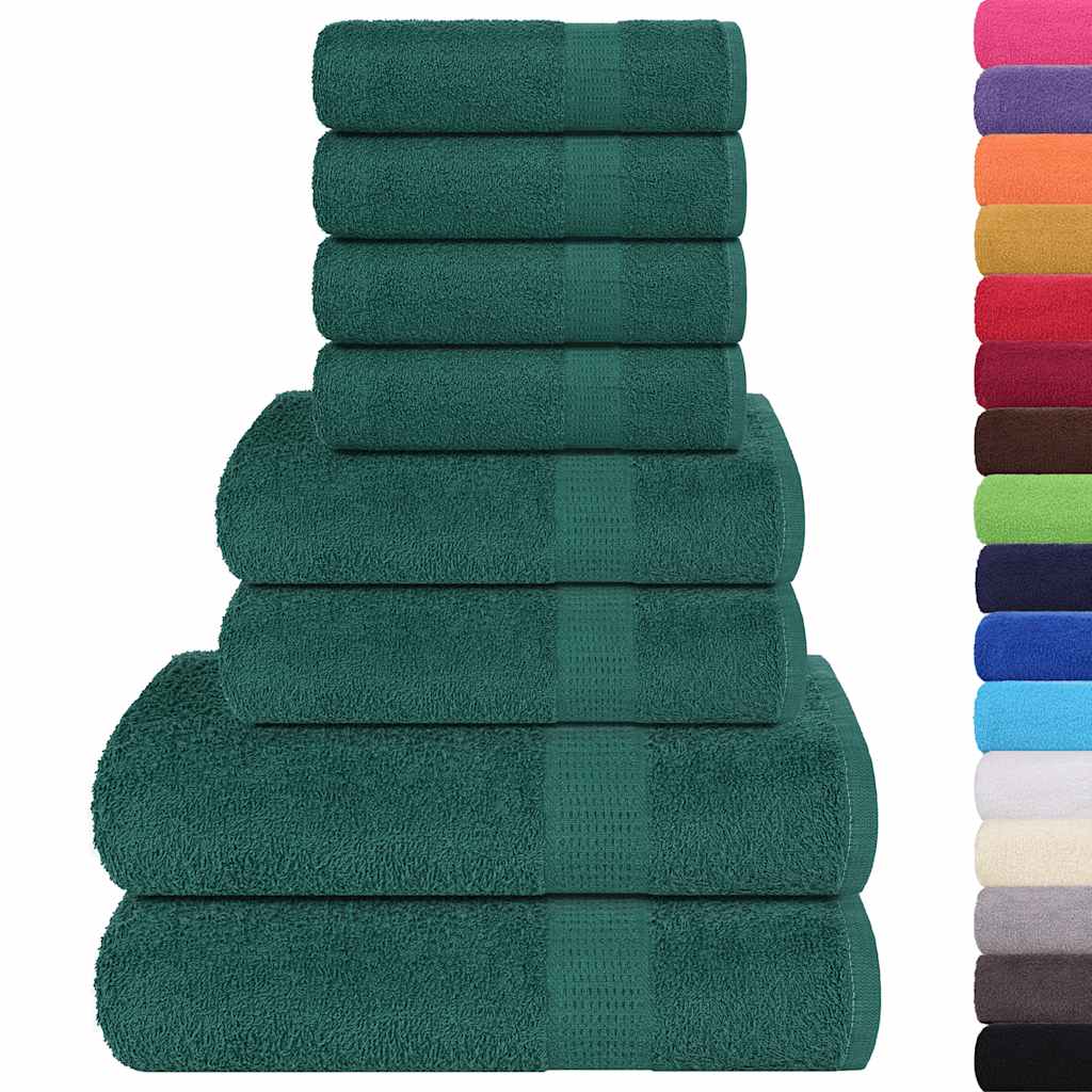 Vidaxl 8-delige handdoekenset 360 g m² 100% katoen groen