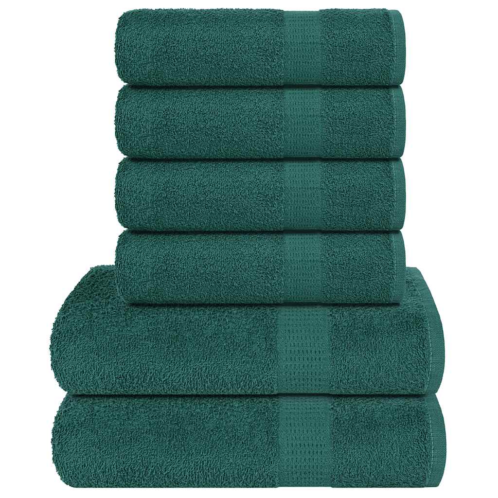 Vidaxl 6-delige handdoekenset 360 g m² 100% katoen groen