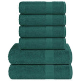 Vidaxl 6-delige handdoekenset 360 g m² 100% katoen groen