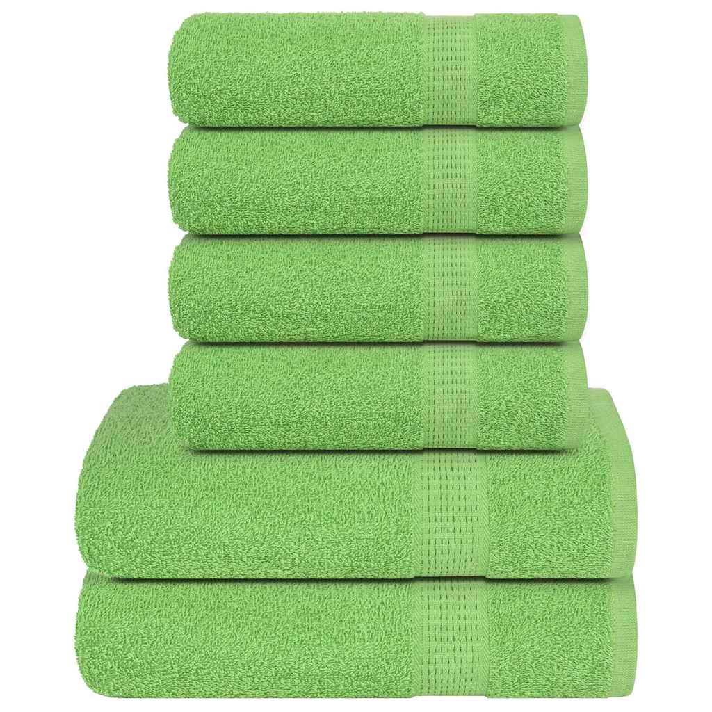 Vidaxl 6-delige handdoekenset 360 g m² 100% katoen appelgroen
