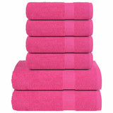 Vidaxl 6-delige handdoekenset 360 g m² 100% katoen roze