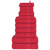 Vidaxl 12-delige handdoekenset 360 g m² 100% katoen rood
