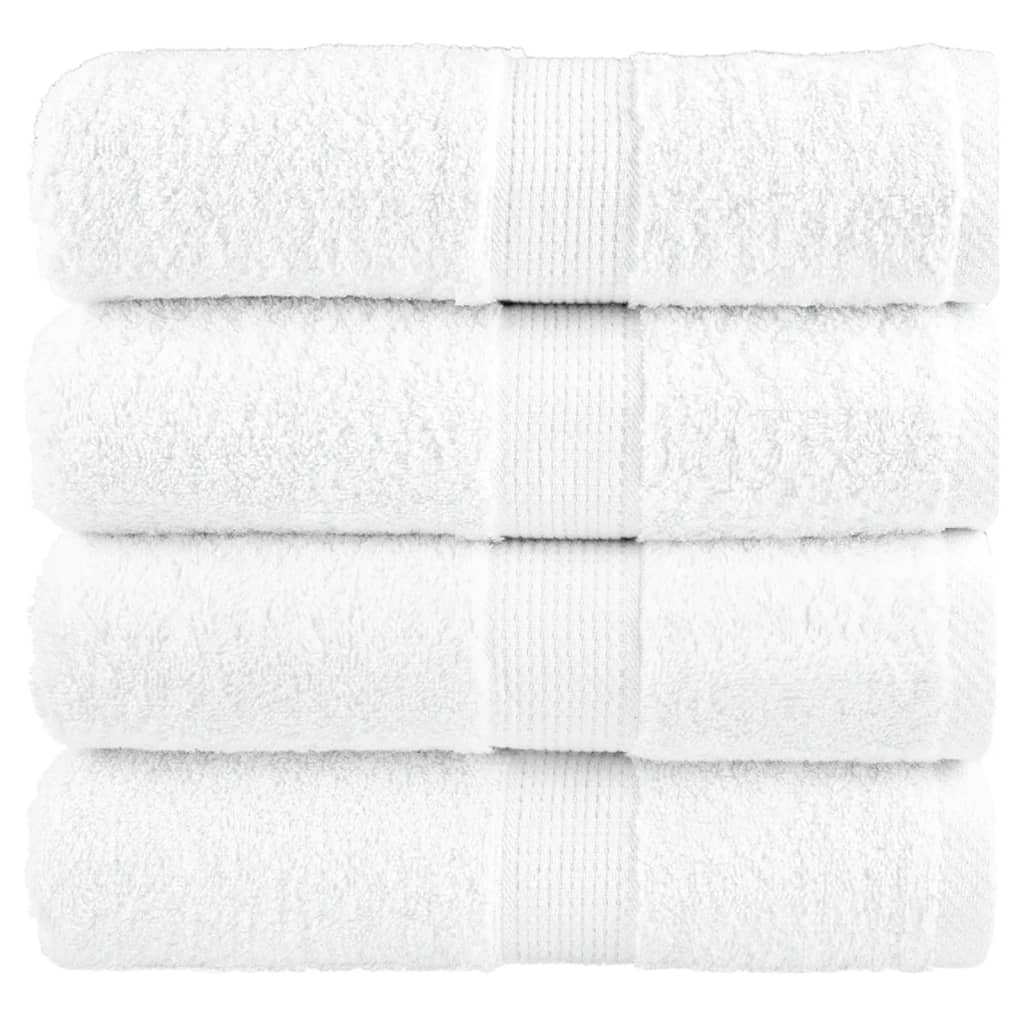 Vidaxl premium washandjes solund 4 stuks wit 30x30 cm 600 g m²