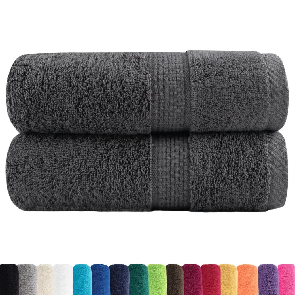Vidaxl premium washandjes solund 2 stuks antraciet 30x30 cm 600 g m²