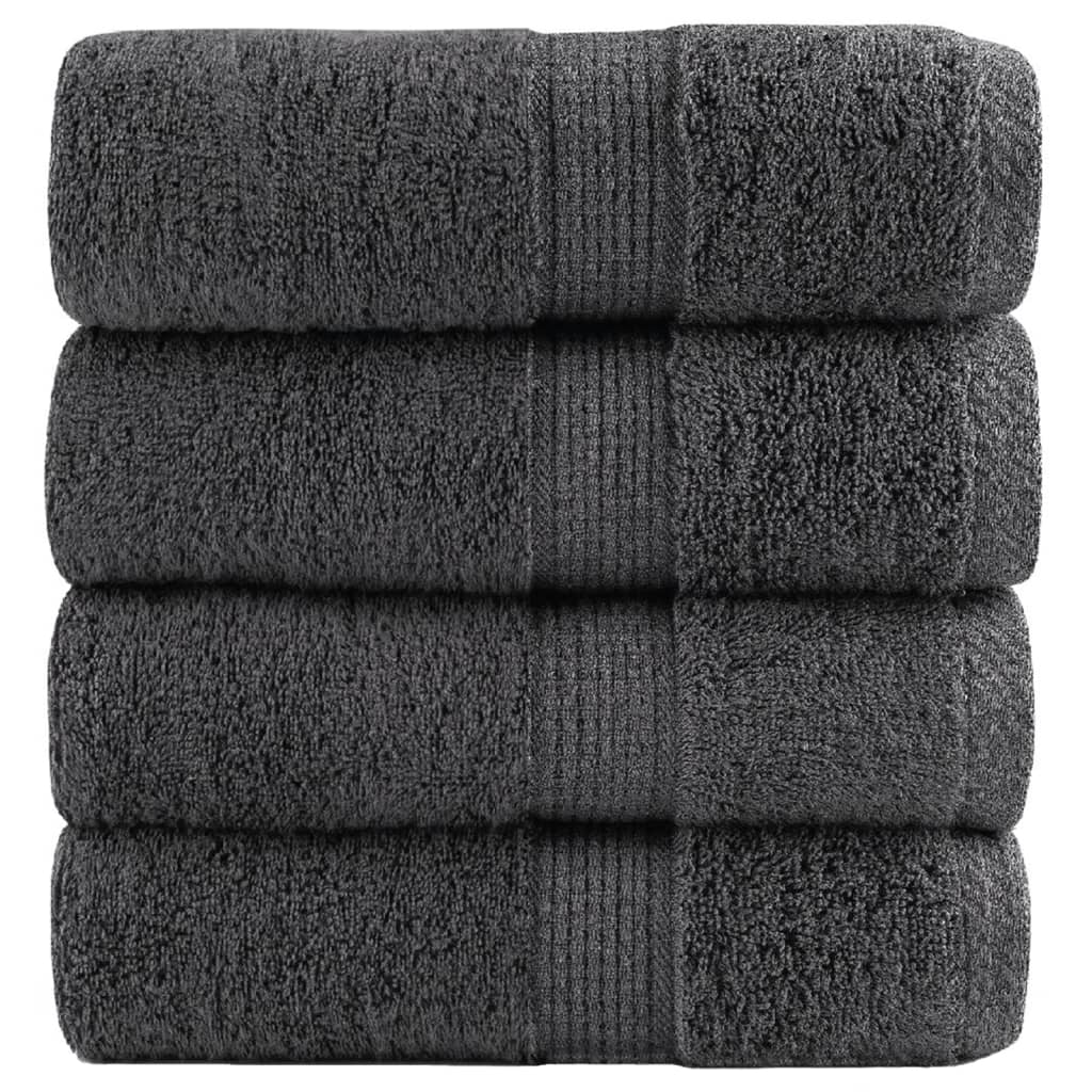 Vidaxl premium washandjes solund 4 stuks antraciet 30x30 cm 600 g m²