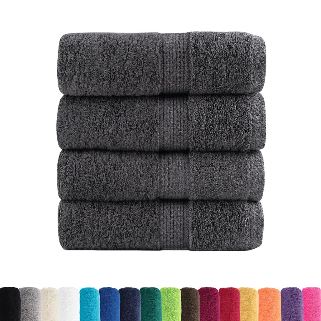 Vidaxl premium washandjes solund 4 stuks antraciet 30x30 cm 600 g m²