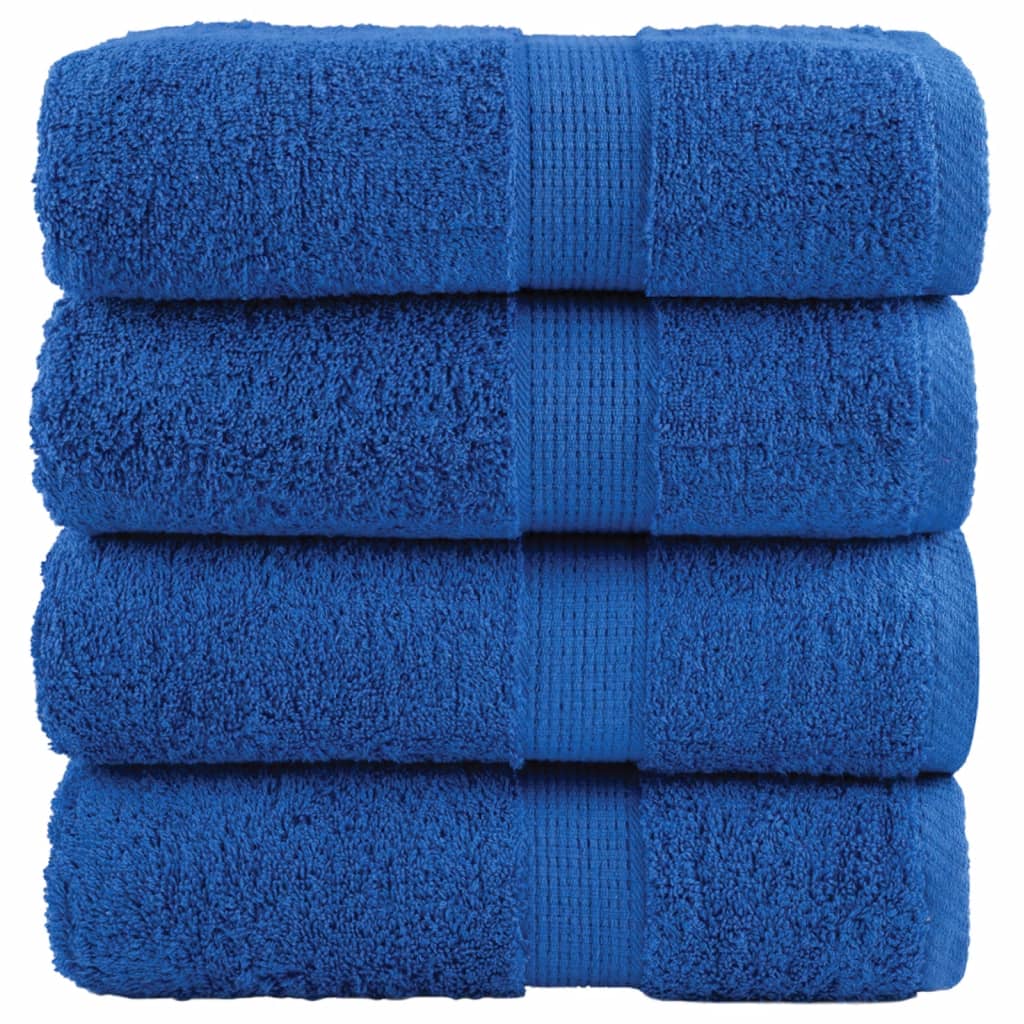 Vidaxl premium washandjes solund 4 stuks blauw 30x30 cm 600 g m²