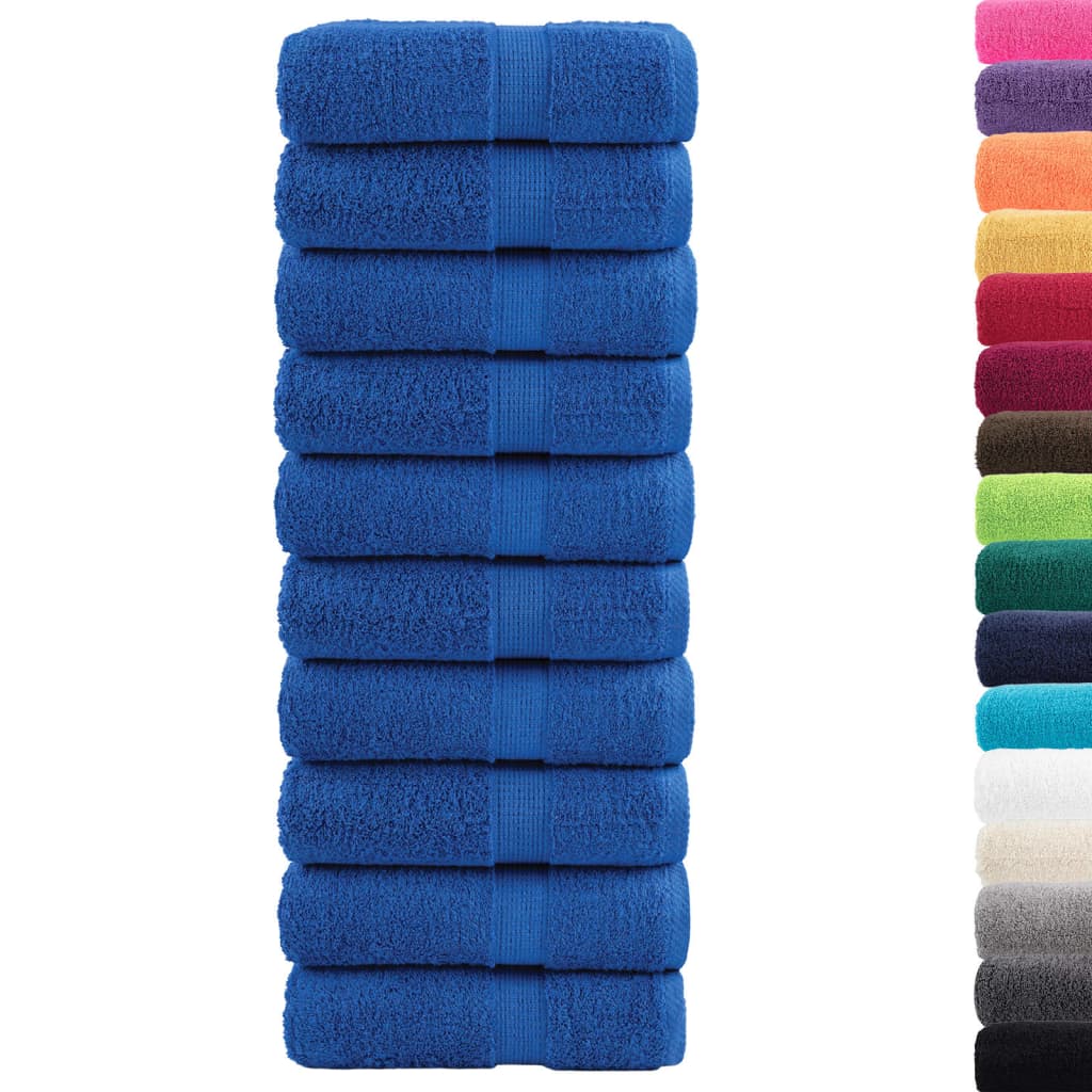 Vidaxl premium washandjes solund 10 stuks blauw 30x30 cm 600 g m²