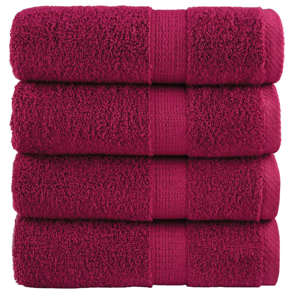 VidaXL Gastendoekjes SOLUND 4 st 600 g m² 30x30 cm bordeauxrood