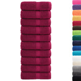 Vidaxl premium washandjes solund 10 stuks bordeaux 30x30 cm 600 g m²