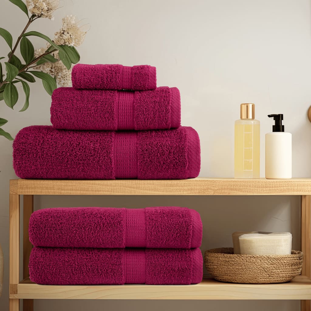 Vidaxl premium washandjes solund 10 stuks bordeaux 30x30 cm 600 g m²