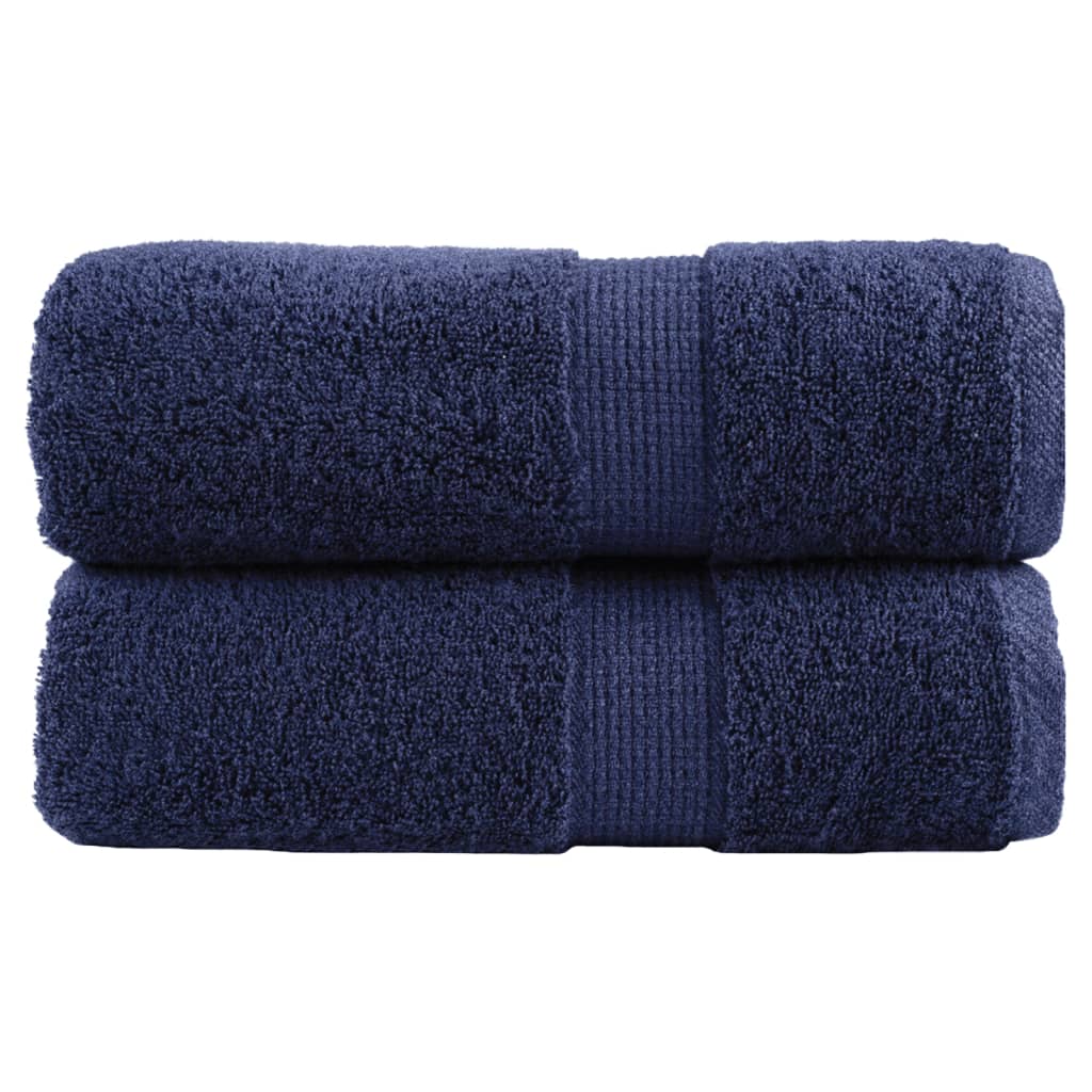 Vidaxl premium washandjes solund 2 stuks marineblauw 30x30 cm 600 g m²