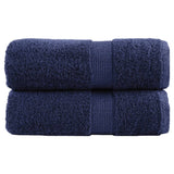 Vidaxl premium washandjes solund 2 stuks marineblauw 30x30 cm 600 g m²