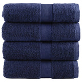 Vidaxl premium washandjes solund 4 stuks marineblauw 30x30 cm 600 g m²