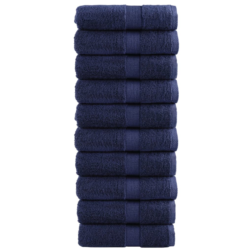 Vidaxl premium washandjes solund 10 stuks marineblauw 30x30 cm 600 g m²