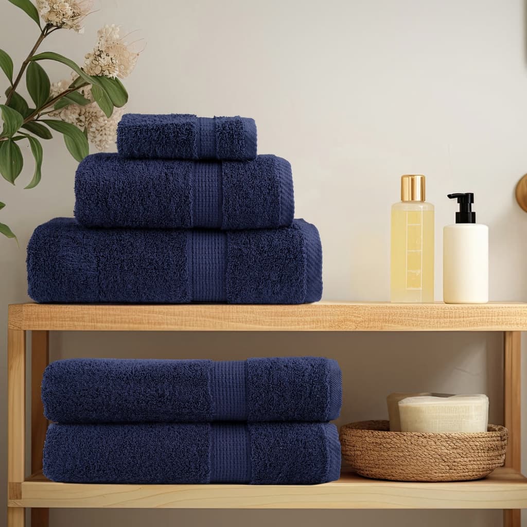 Vidaxl premium washandjes solund 10 stuks marineblauw 30x30 cm 600 g m²