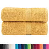 Vidaxl premium washandjes solund 2 stuks goud 30x30cm 600 g m²