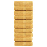 Vidaxl premium washandjes solund 10 stuks goud 30x30cm 600 g m²