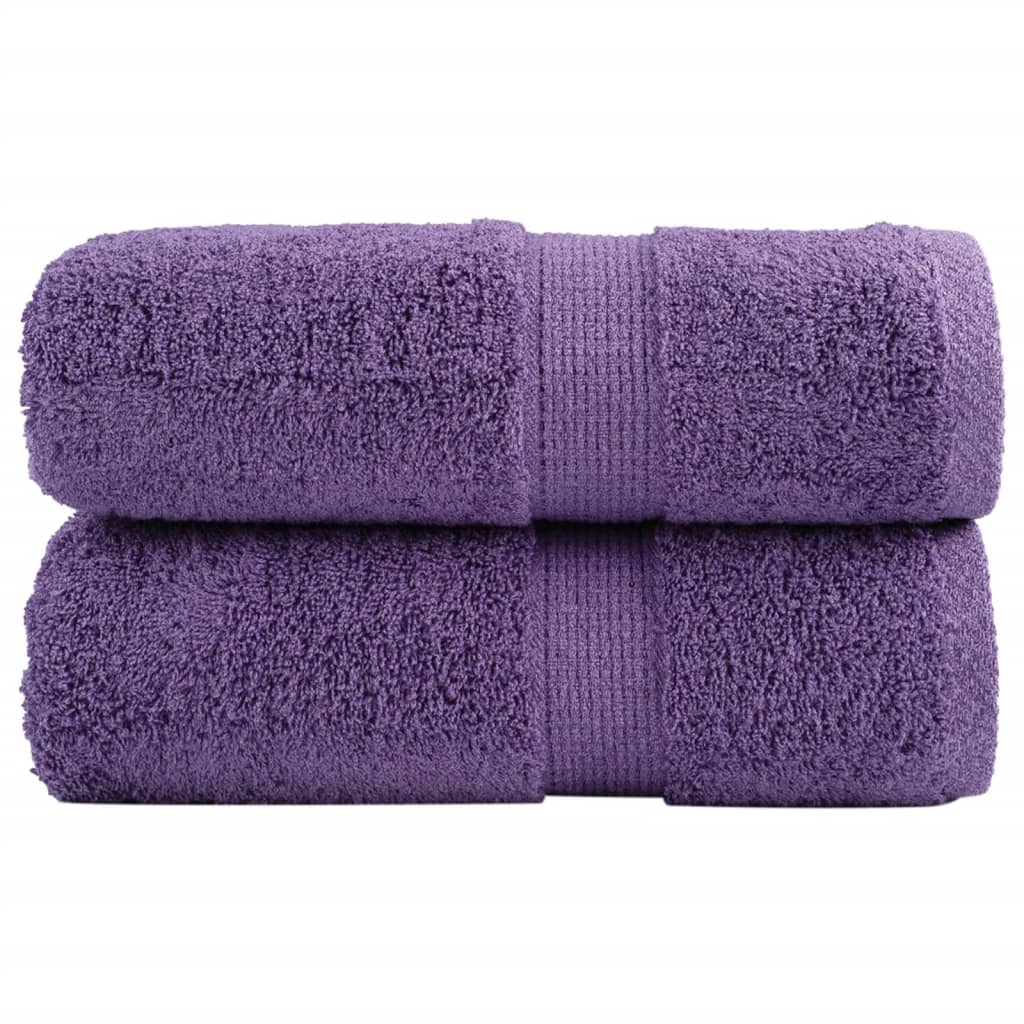 Vidaxl premium washandjes solund 2 st paars 30x30 cm 600 g m2