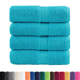 Vidaxl premium washandjes solund 4 stuks turquoise 30x30 cm 600 g m2