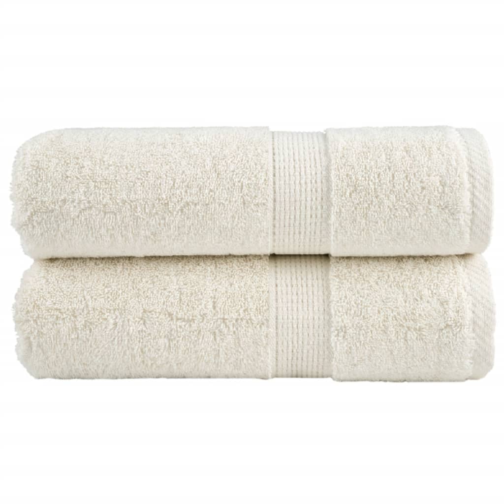 Vidaxl premium washandjes solund 2 stuks crème 30x30 cm 600 g m2