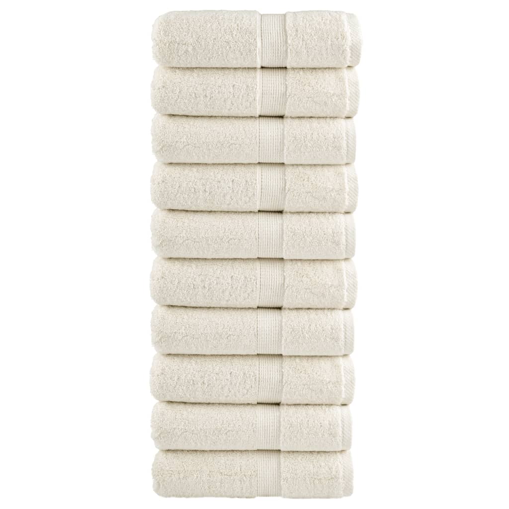 VidaXL Gastendoekjes SOLUND 10 st 600 g m² 30x50 cm crèmekleurig