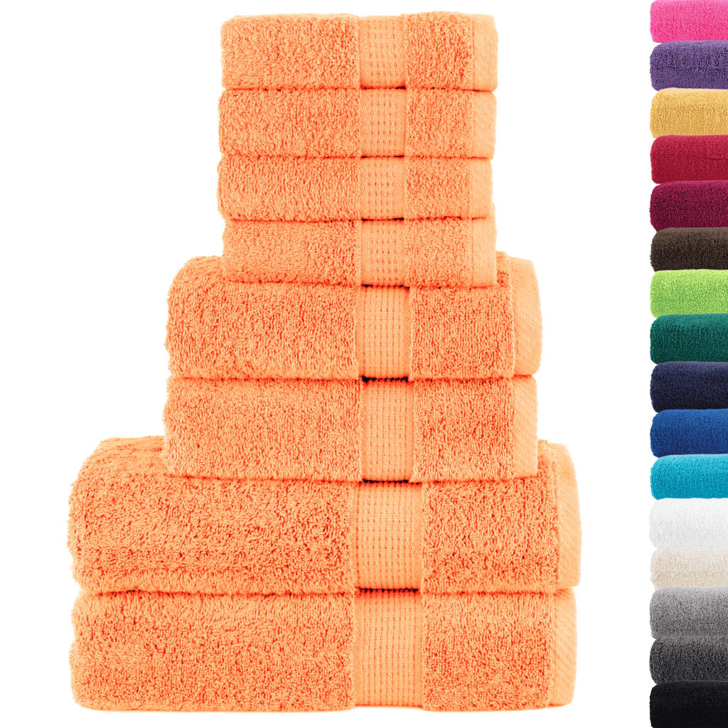 Vidaxl 8-delige handdoekenset solund 600 g m² oranje