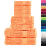 Vidaxl 8-delige handdoekenset solund 600 g m² oranje
