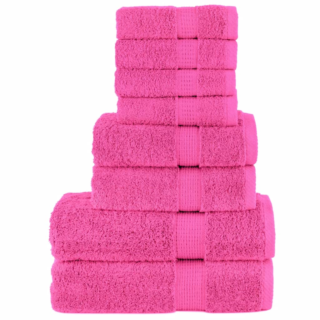 Vidaxl 8-delige handdoekenset solund 600 g m² roze