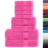 Vidaxl 8-delige handdoekenset solund 600 g m² roze