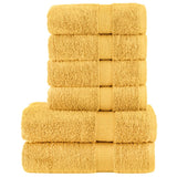 Vidaxl 6-delige handdoekenset solund 600 g m² goudkleurig