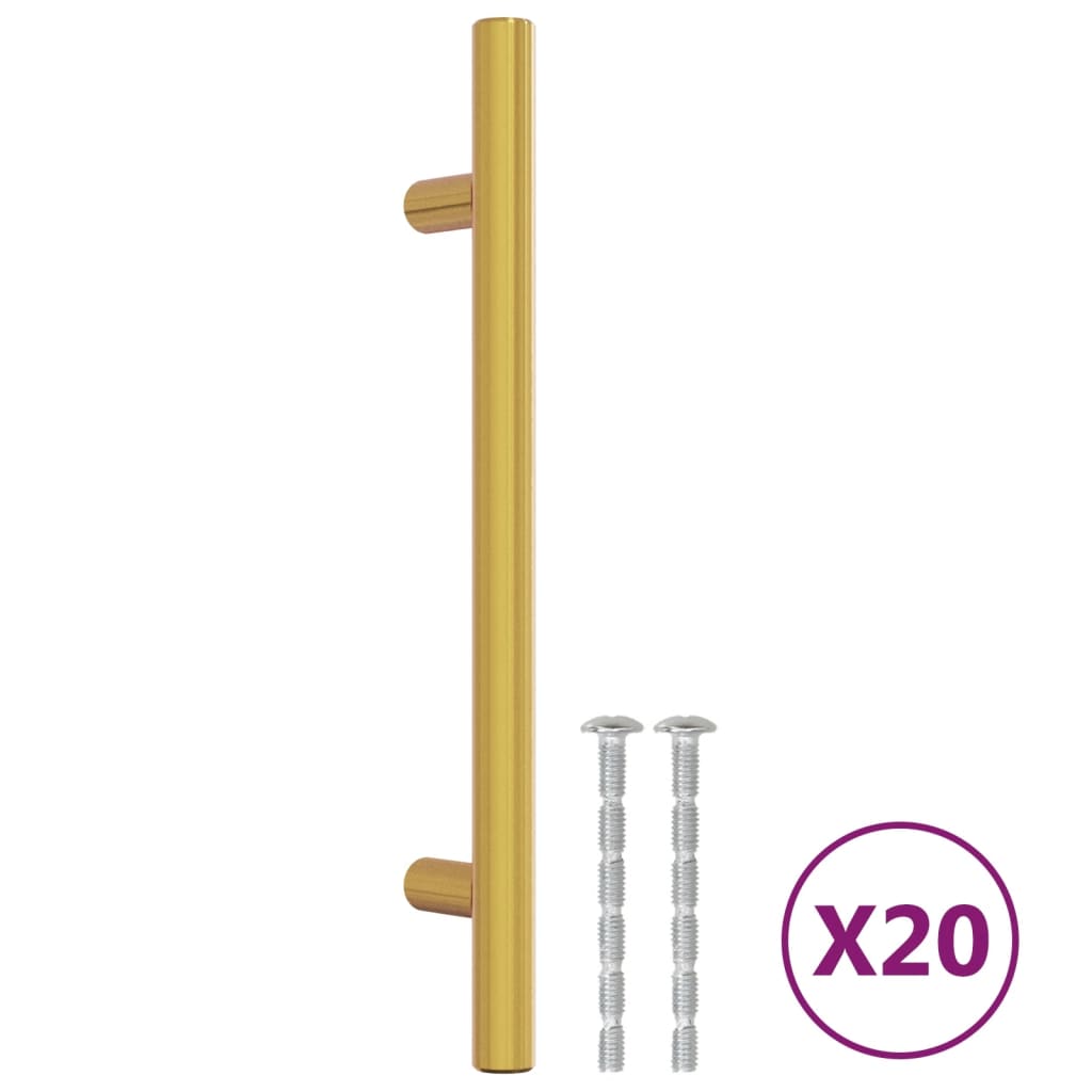 VidaXL Handvatten 20 st 128 mm roestvrij staal goudkleurig