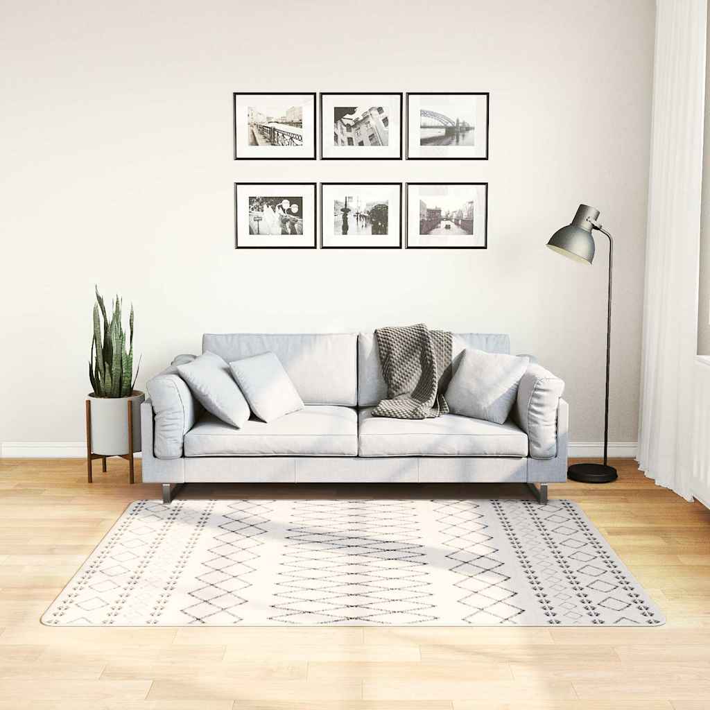 Vidaxl vloerkleed wasbaar anti-slip 120x170 cm zwart en wit