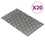 Vidaxl plaat geperforeerd 20 st 2 mm 200x120 mm gegalvaniseerd staal